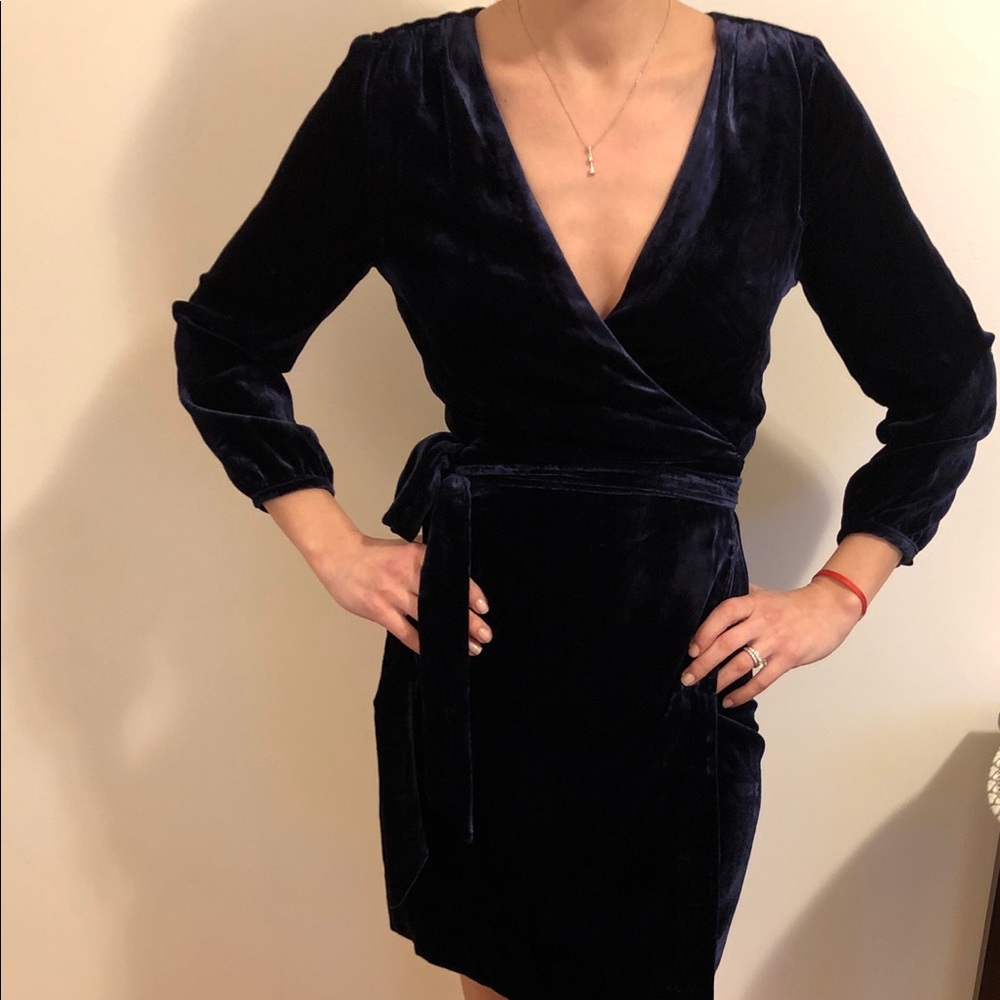 J Crew velvet wrap dress